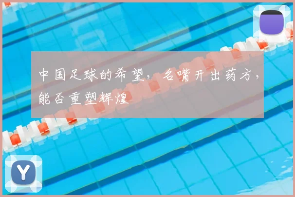 中国足球的希望,名嘴开出药方,能否重塑辉煌